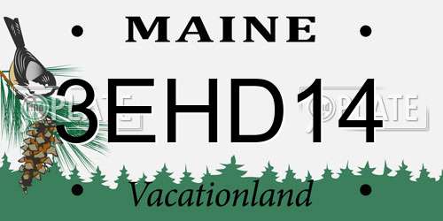 3EHD14 Maine License Plate