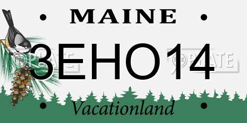 3EHO14 Maine License Plate