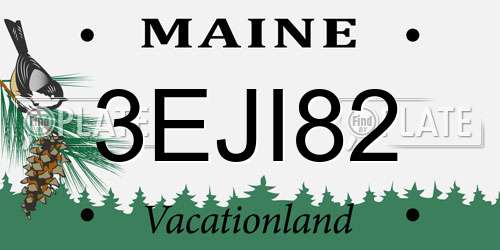 3EJI82 Maine License Plate