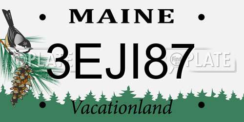 3EJI87 Maine License Plate