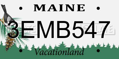 3EMB547 Maine License Plate