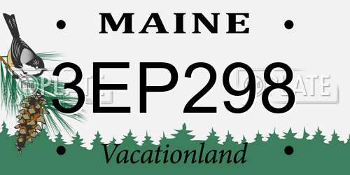 3EP298 Maine License Plate