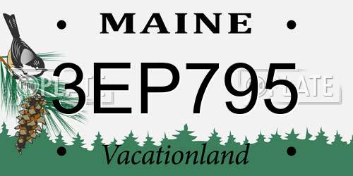 3EP795 Maine License Plate
