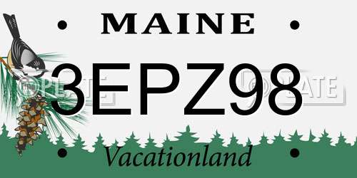 3EPZ98 Maine License Plate