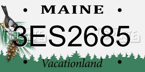 3ES2685 Maine License Plate