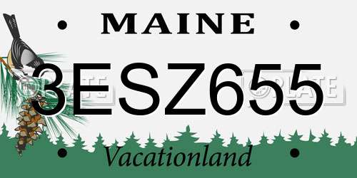3ESZ655 Maine License Plate
