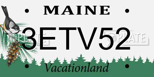 3ETV52 Maine License Plate