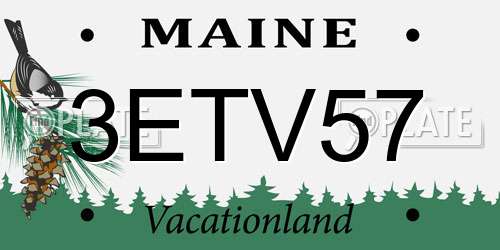 3ETV57 Maine License Plate