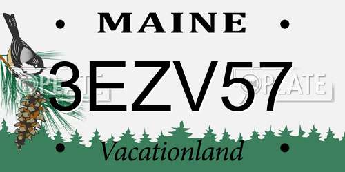 3EZV57 Maine License Plate