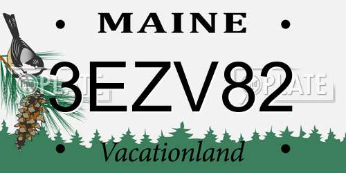 3EZV82 Maine License Plate