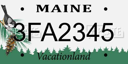 3FA2345 Maine License Plate
