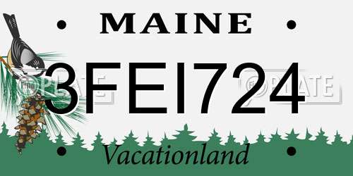 3FEI724 Maine License Plate
