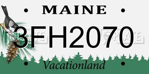 3FH2070 Maine License Plate