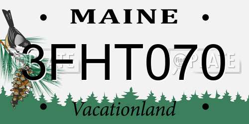3FHT070 Maine License Plate