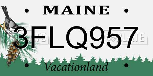 3FLQ957 Maine License Plate
