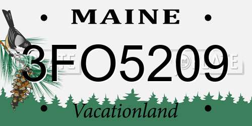3FO5209 Maine License Plate
