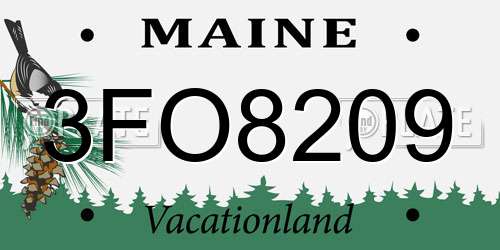 3FO8209 Maine License Plate