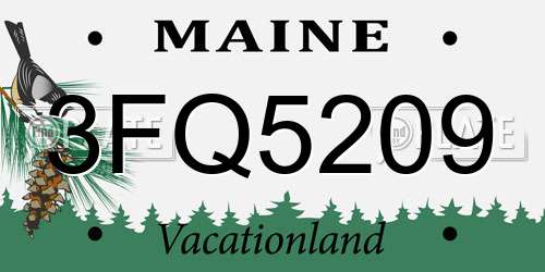3FQ5209 Maine License Plate