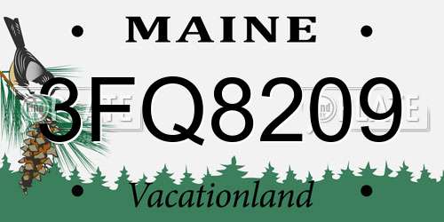 3FQ8209 Maine License Plate