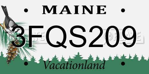 3FQS209 Maine License Plate