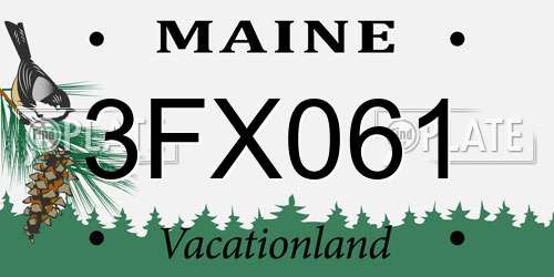 3FX061 Maine License Plate