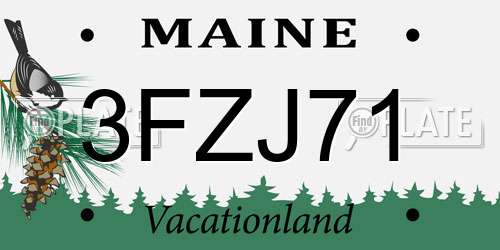 3FZJ71 Maine License Plate