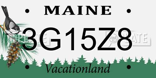 3G15Z8 Maine License Plate