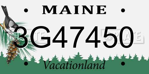 3G47450 Maine License Plate