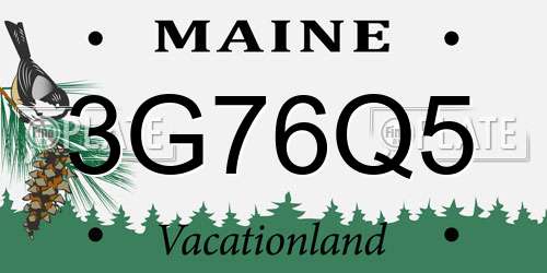 3G76Q5 Maine License Plate