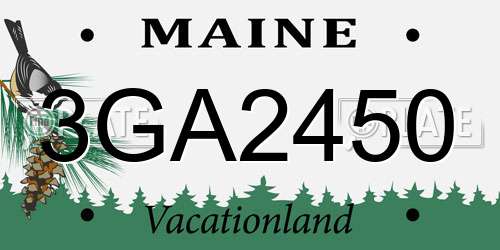 3GA2450 Maine License Plate