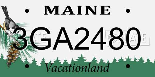 3GA2480 Maine License Plate