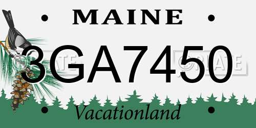 3GA7450 Maine License Plate