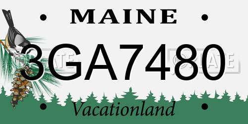 3GA7480 Maine License Plate