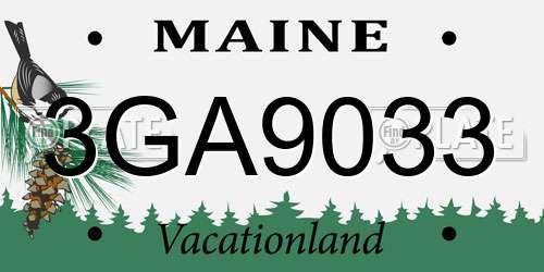 3GA9033 Maine License Plate