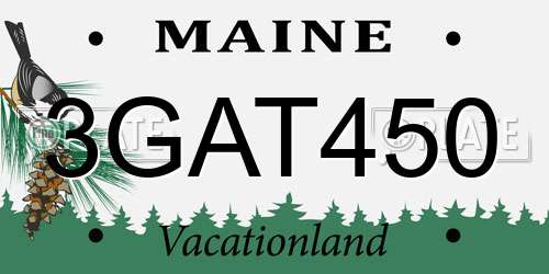 3GAT450 Maine License Plate