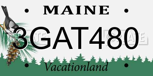 3GAT480 Maine License Plate