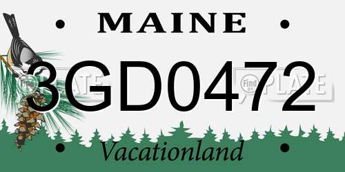 3GD0472 Maine License Plate