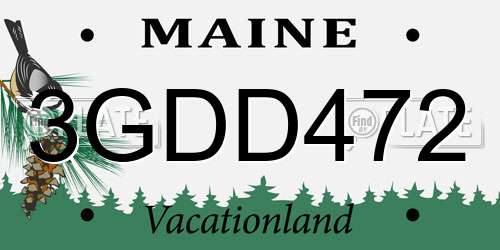 3GDD472 Maine License Plate