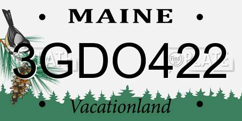 3GDO422 Maine License Plate