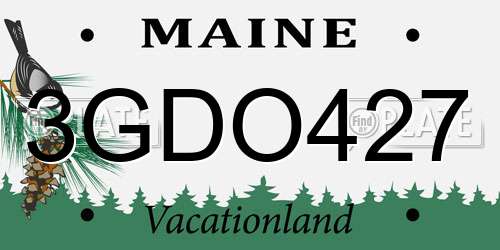 3GDO427 Maine License Plate