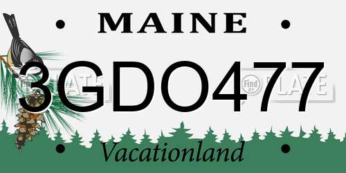 3GDO477 Maine License Plate