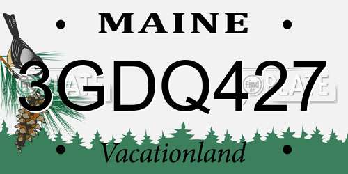 3GDQ427 Maine License Plate