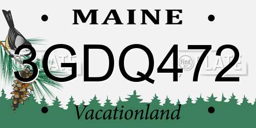 3GDQ472 Maine License Plate