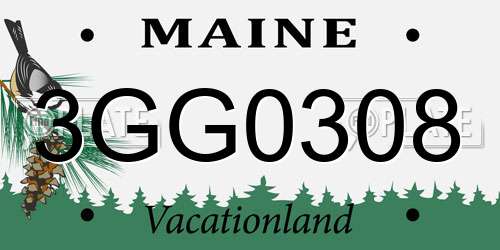 3GG0308 Maine License Plate
