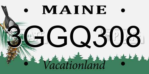 3GGQ308 Maine License Plate