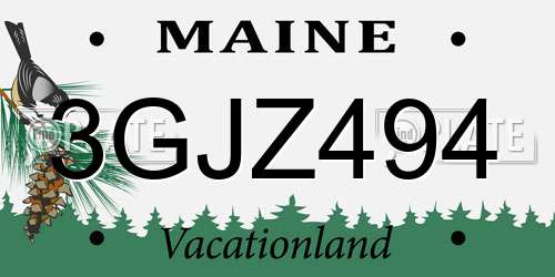 3GJZ494 Maine License Plate