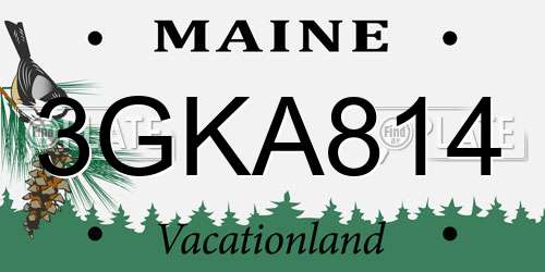 3GKA814 Maine License Plate