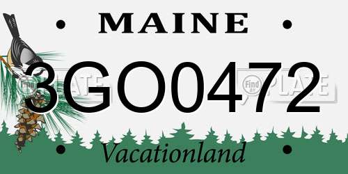 3GO0472 Maine License Plate