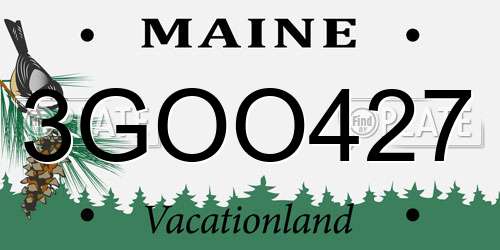 3GOO427 Maine License Plate