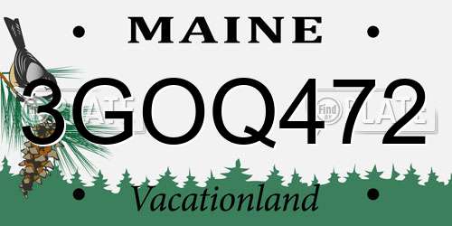 3GOQ472 Maine License Plate
